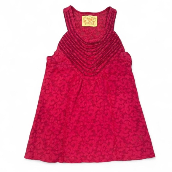 Free People magenta lace tank. Cotton blend. Size medium - Picture 1 of 4